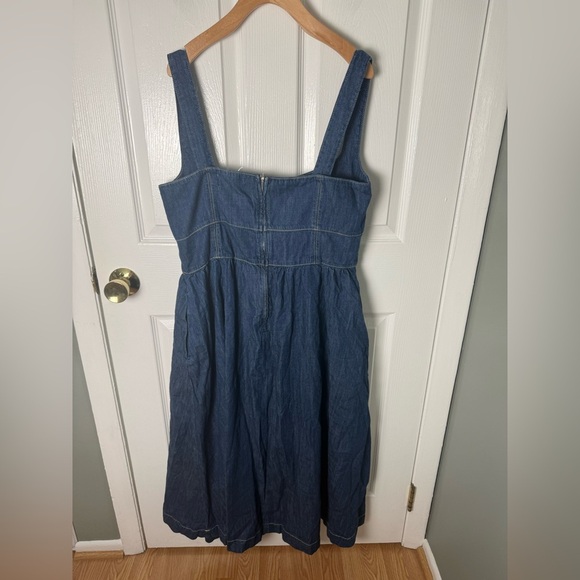 Reformation Tagliatelle Denim Midi Dress 12 - Picture 7 of 8